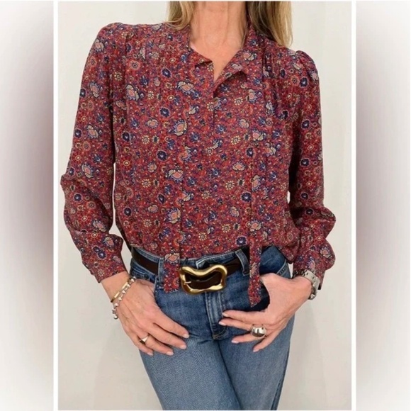 DÔEN JOSSELINE TOP IN ROUGE RIVIERA MEDALLION, brand new, without tags. - Picture 2 of 8